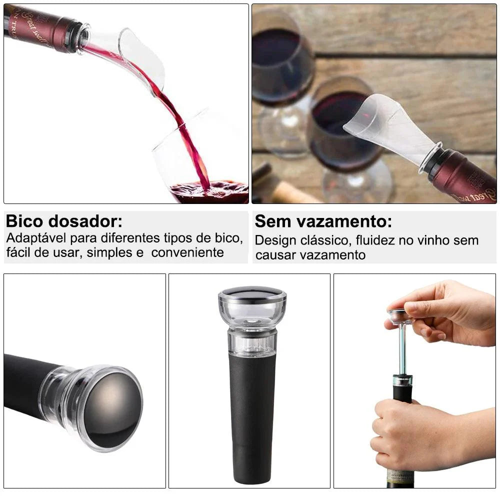 Abridor de Vinho Elétrico Com Kit Houss