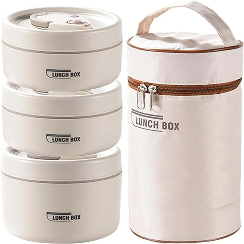 Kit 3 Lancheiras Térmicas Premium Lunch Box + Bolsa Térmica