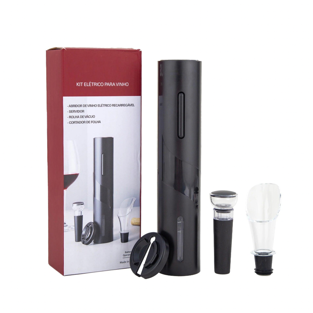 Abridor de Vinho Elétrico Com Kit Houss