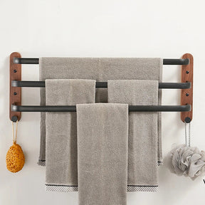 Porta Toalhas Wooden Com Gancho - 50cm