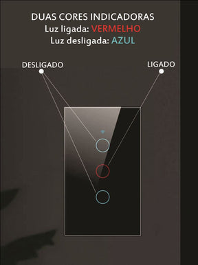 Interruptor Inteligente Para Iluminação Residencial - Touch Screen App Smart Life ou Tuya Com Wifi Google Home / Alexa