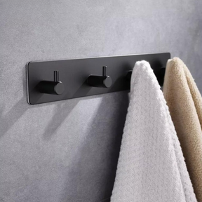 Gancho Porta Toalhas de Rosto Preto Instalação Sem Furos