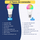 Lâmpada LED Inteligente Bivolt RGB Controle Por APP Smart Life ou Tuya / Alexa e Google Home