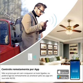 Interruptor Inteligente de Iluminação Touch - Bivolt Compatível Alexa Google Home