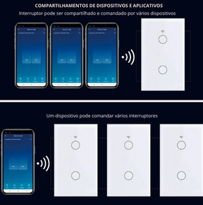 Interruptor Inteligente de Iluminação Touch - Bivolt Compatível Alexa Google Home