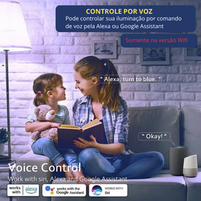 Lâmpada LED Inteligente Bivolt RGB Controle Por APP Smart Life ou Tuya / Alexa e Google Home
