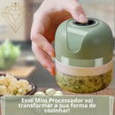 Mini Processador Elétrico de Alimentos Portátil com 3 lâminas Carregamento USB Bivolt