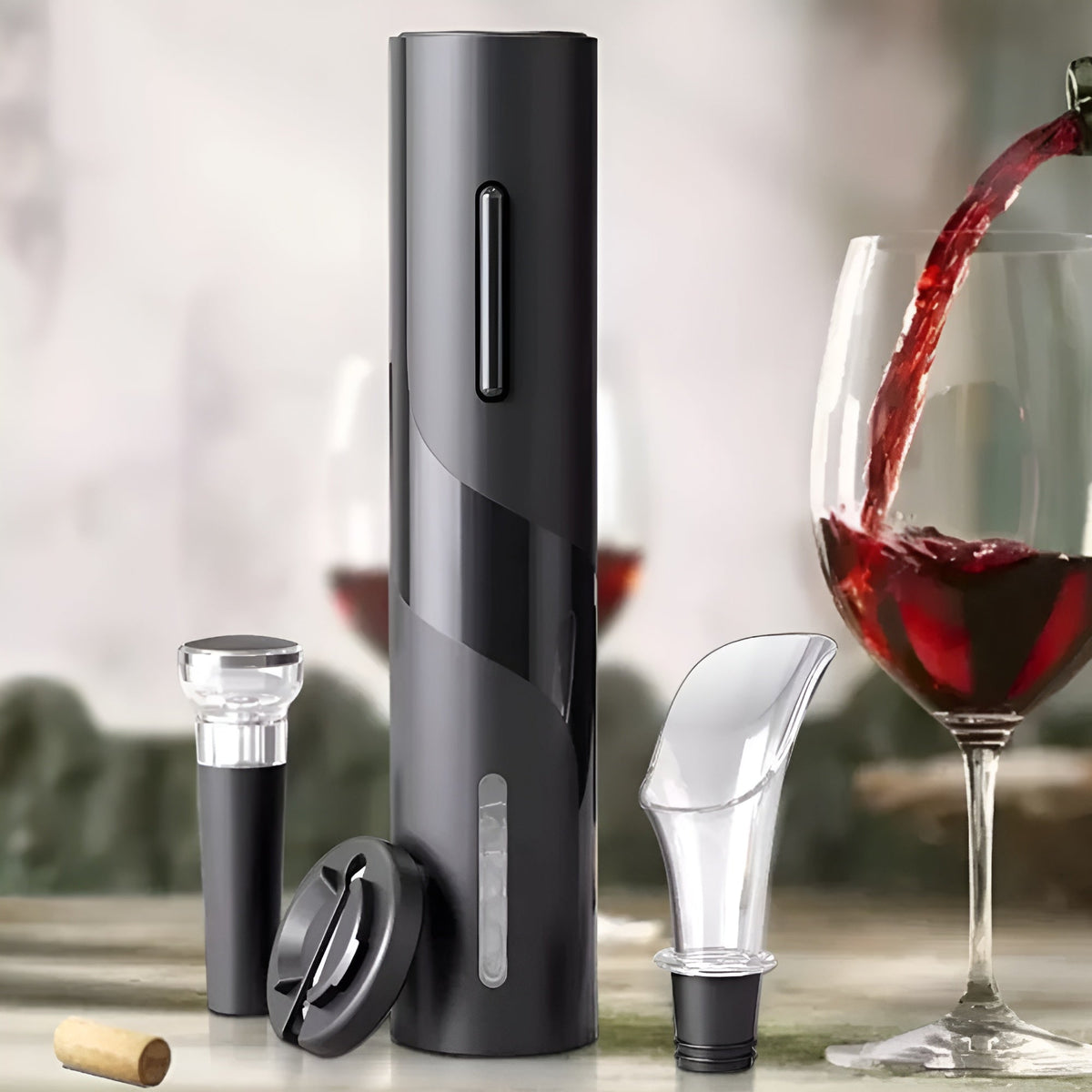 Abridor de Vinho Elétrico Com Kit Houss