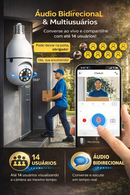 Câmera Segurança Wi-Fi 360° Visão Noturna FullHD