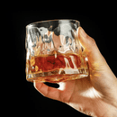Copo de Whisky Cristal Rotativo com Base de Madeira Houss