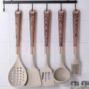 Kit Utensílios Rosé de Cozinha Silicone 10 Peças Com Organizador Houss