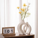 Conjunto Moderno Minimalista Dois Vasos de Cerâmica Houss