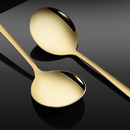 Jogo de Talheres 24 Peças Dourado Aço Inoxidável Houss