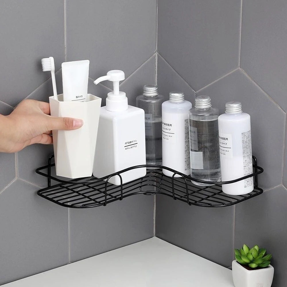 Kit Ventosa Acrílico e Suporte Em Metal Para Shampoo