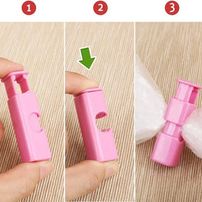 Kit com 12 clips/grampos para fechamento fácil de selagem de produtos