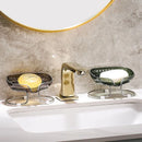 Saboneteira de Luxo Com Drenagem e Detalhes Dourados Houss