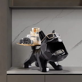 Estatueta de Buldogue com Caixa de Armazenamento