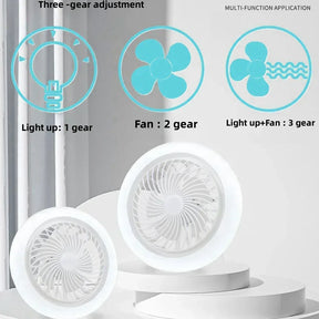 Luminária e Ventilador Inteligente 2 Em 1 Com Controle Remoto