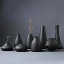 Vaso Decorativo Preto Cerâmica e Porcelana Para Interiores Houss
