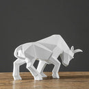 Escultura Geométrica em Resina Touro Houss