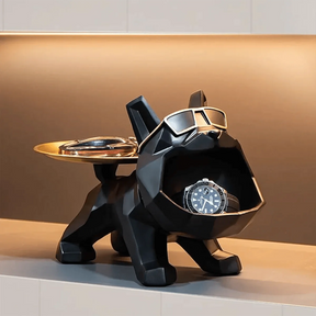 Estatueta de Buldogue com Caixa de Armazenamento