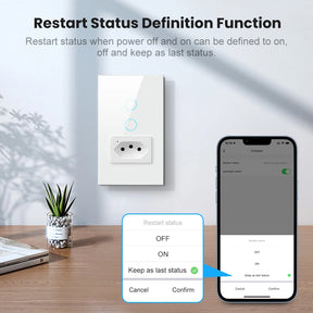 Interruptor Inteligente Com Tomada 20A Modelos em Branco e Preto