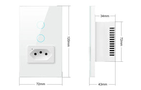 Interruptor Inteligente Com Tomada 20A Modelos em Branco e Preto