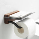 Suporte de Papel Higiênico Metal e Madeira - Elegance