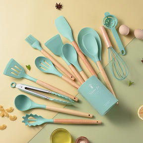 Kit 12 Peças de Utensílios de Cozinha em Silicone
