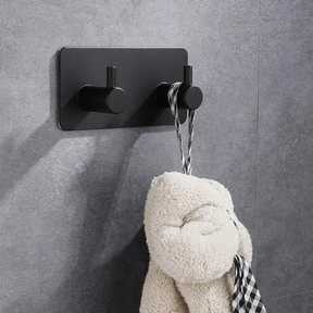 Gancho Porta Toalhas de Rosto Preto Instalação Sem Furos
